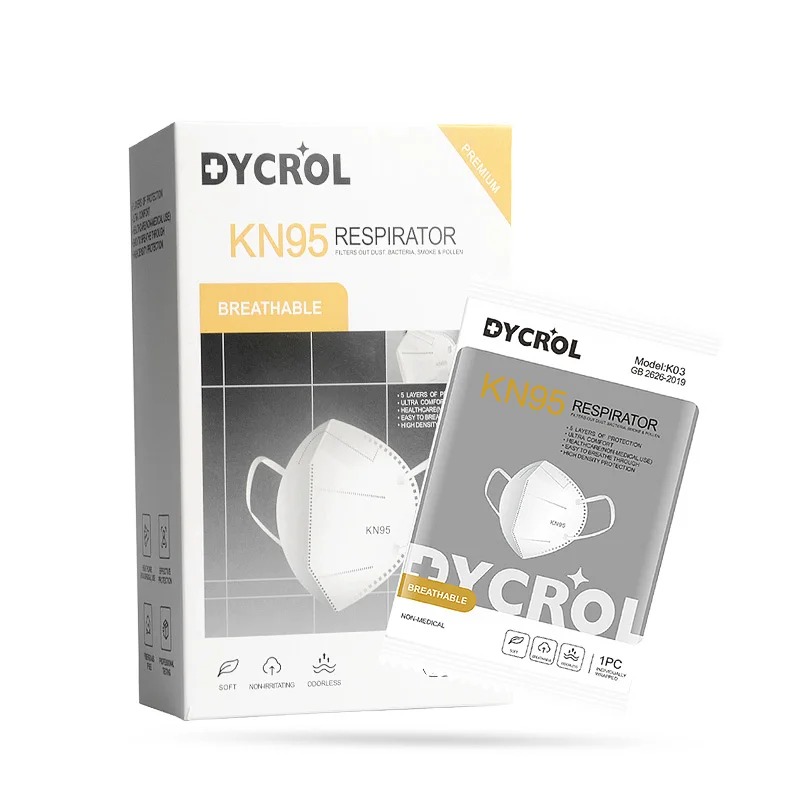 Dycrol противотуманная черная или белая KN95 маска для лица с 5 слоями