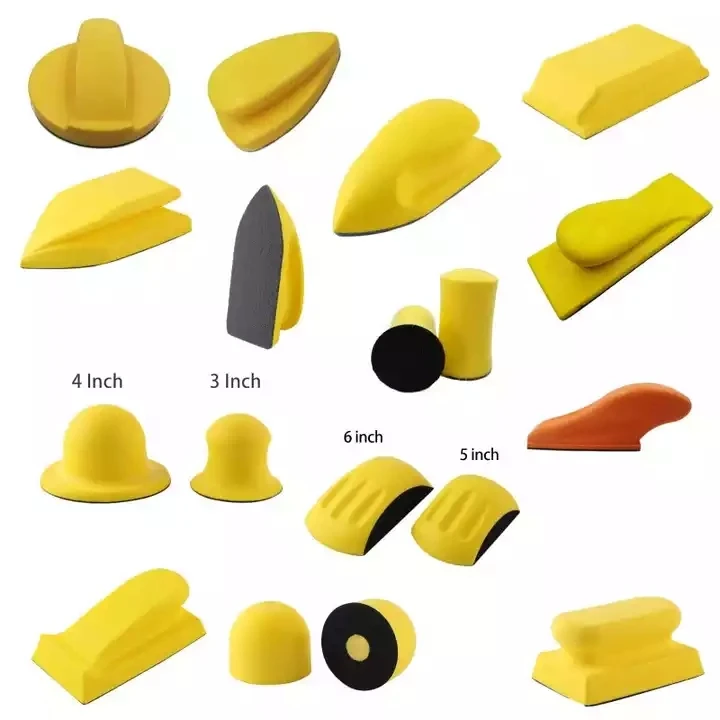 Flexible PU sanding block hook and loop hand polish block disc hand sanding pad