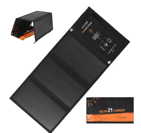 21W Foldable Waterproof Charge Dual USB Ports Solar Panel For Battery Cell Phone Chargers Portable Solar Charger controllers