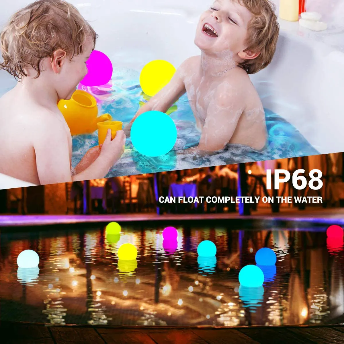 30cm rechargeable battery operated floating waterproof illuminated rgb garden glow led light pool ball for swimming pool