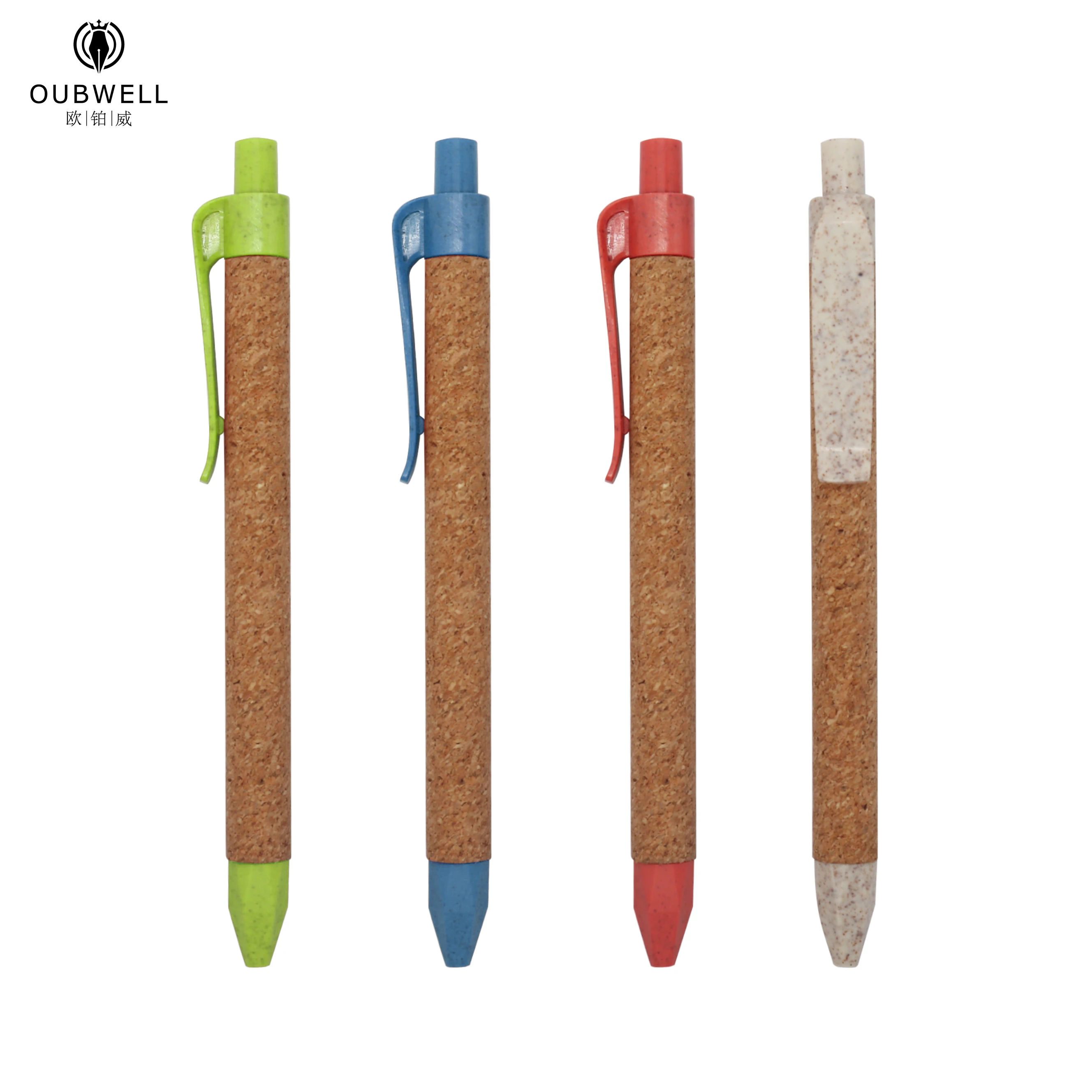
recycled paper pen with wooden barrel eco pen straw material ballpoint pen 