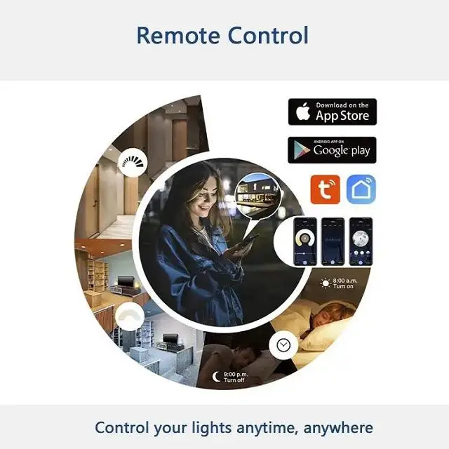 Custom Changeable Dimmable Zigbee Wifi Tuya Dmx SMD Smart Led RGBCW RGB Downlight