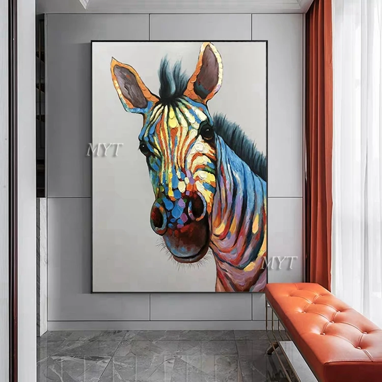 
New Arrival Handmade Paintings Canvas Animal Horse Head Oil Painting Modern Wall Art 