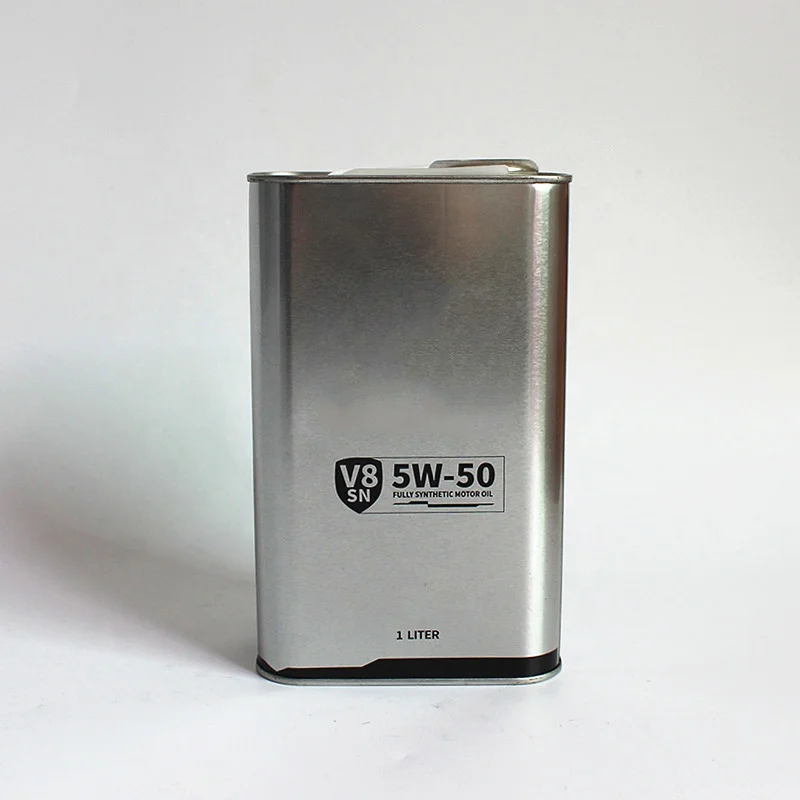 Factory Price 1 Litre ATF Tin Motor Oil Cans with Japan Style Metal Squeeze Cap with Plastic Spout