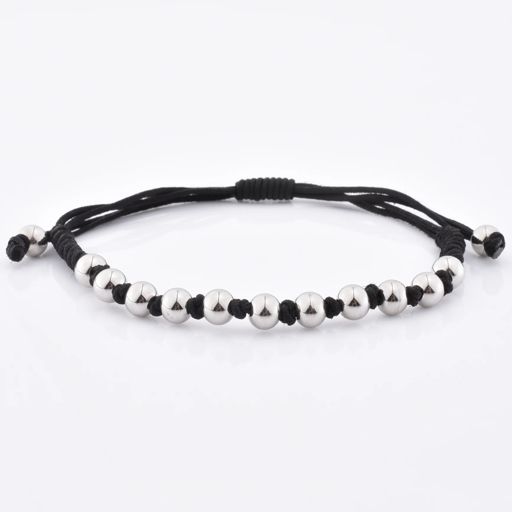 Bulk Custom Wholesale Handmade Adjustable Braided Nylon Rope Woven Bead Adjustable Bracelet