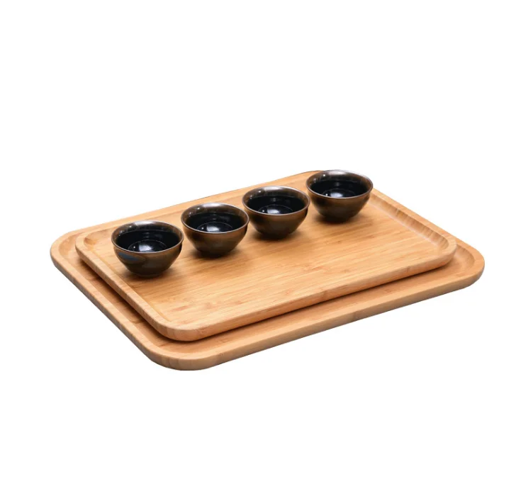 Japanese style wooden rectangular household water cup tray wooden tea tray wood food tray