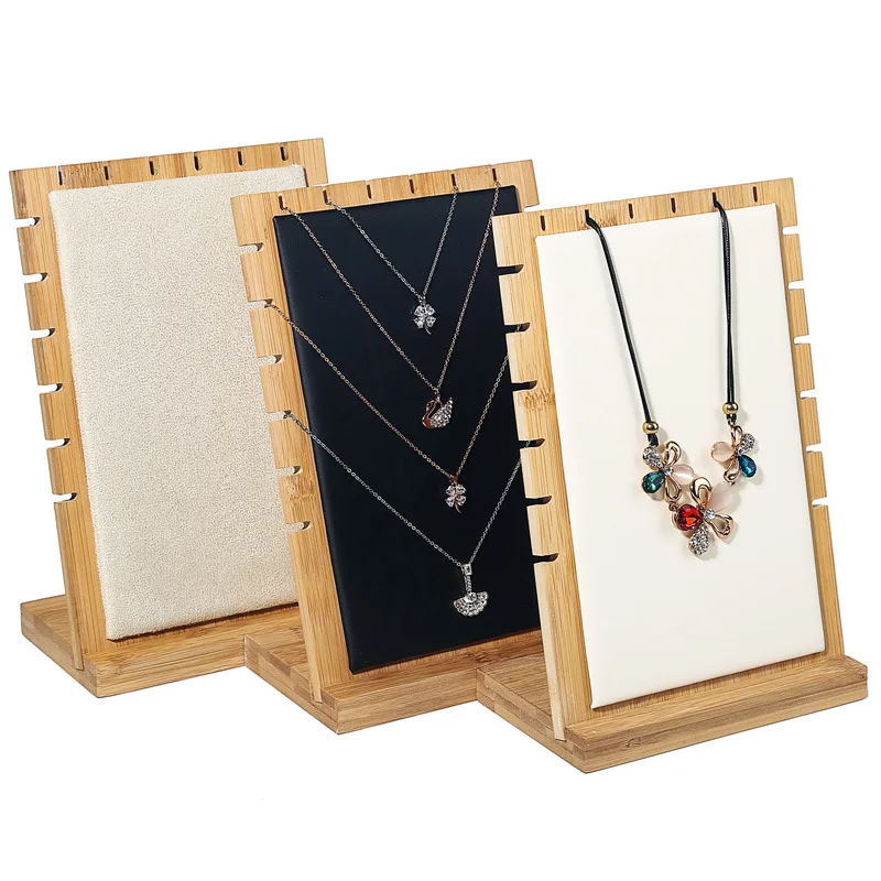 New Jewelry Showcase Props Necklace Pendant Bamboo Stands Window Jewelry Display