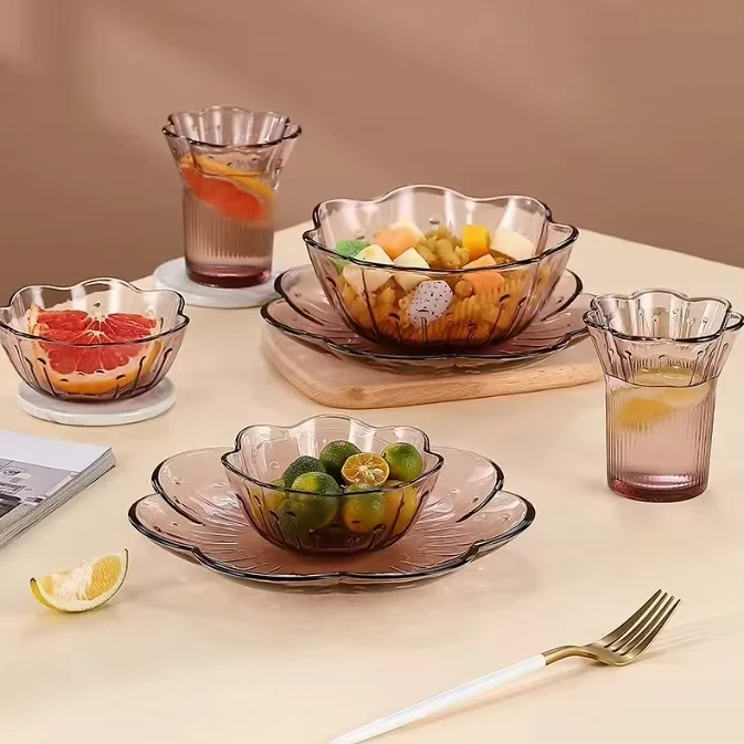 Luxury Porcelain Dinner Set and Vintage Dinnerware, Ceramic Dishes & Plates for Home and Restaurant.glass Dish Set