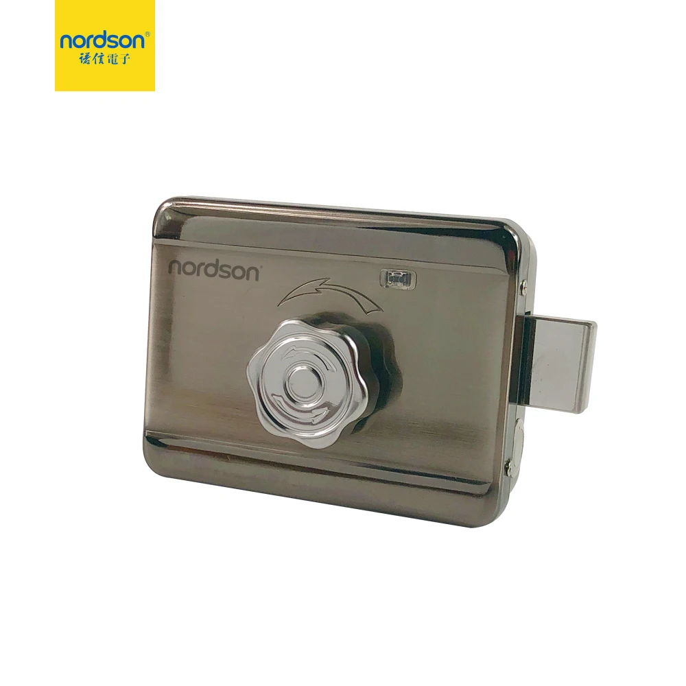 Long lifespan silver electromechanical security gate electric rim lock with remote control option