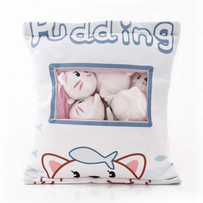 Cute Kawaii Creative Super Soft Pudding Plush Toy Snack Bag Doll a of Small Rabbit Food Pillow