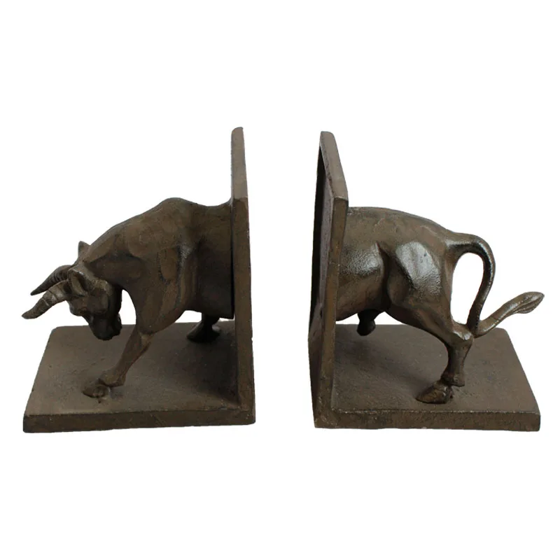 Cast Iron Unique Metal Animal Bookends Decoration Home Decor Book Ends for Desktop