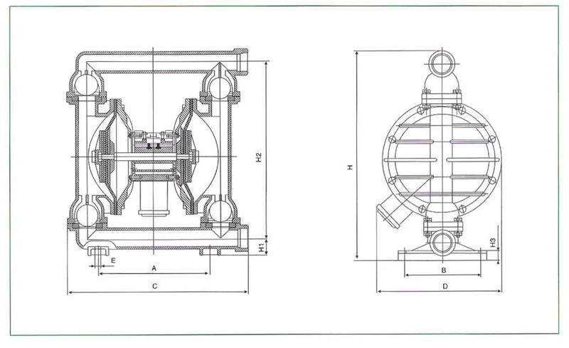 Durable plastic chemical resistance air operated pneumatic double diaphragm pump PVDF material