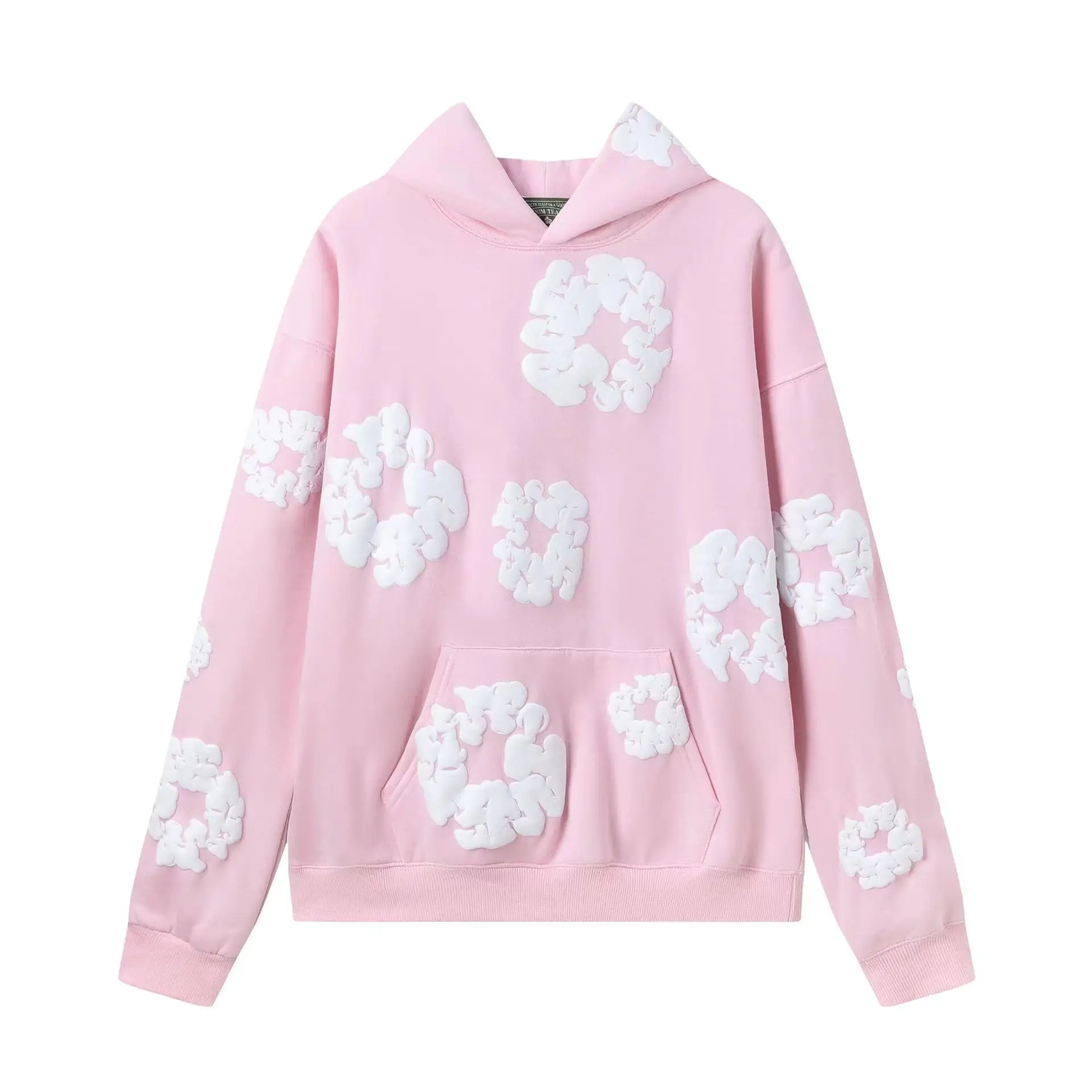 2024 autumn and winter New mainline kapok pattern printed hooded sweater legged casual trousers for men and women