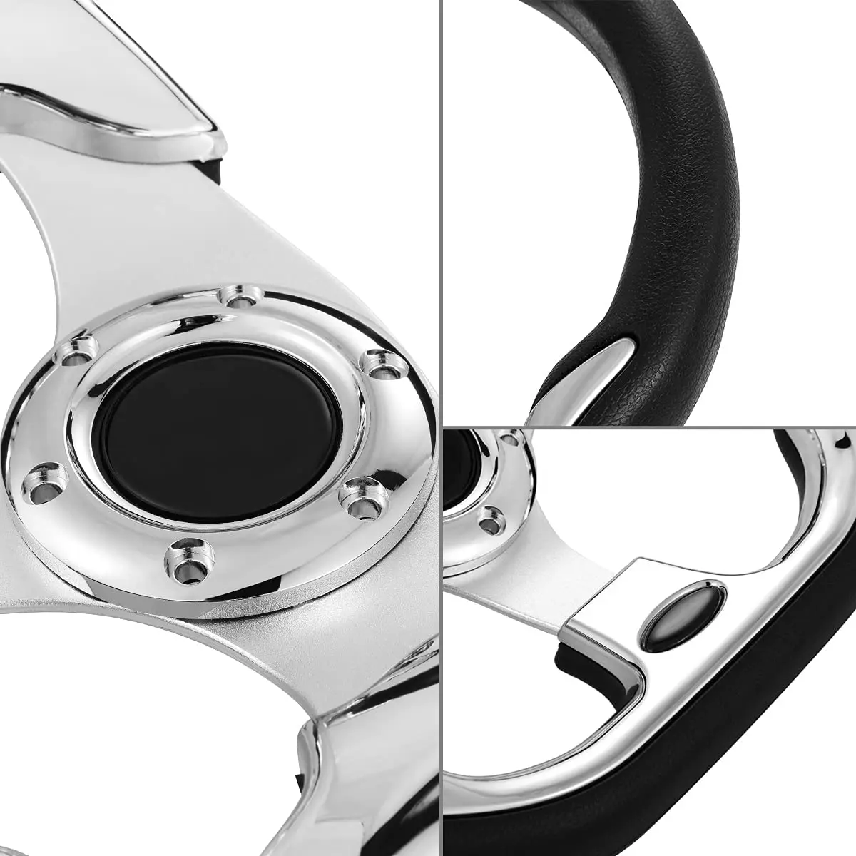 Golf car accessories Club car EZGO G29 Drive modified steering wheel racing wind Silver (14 inches)