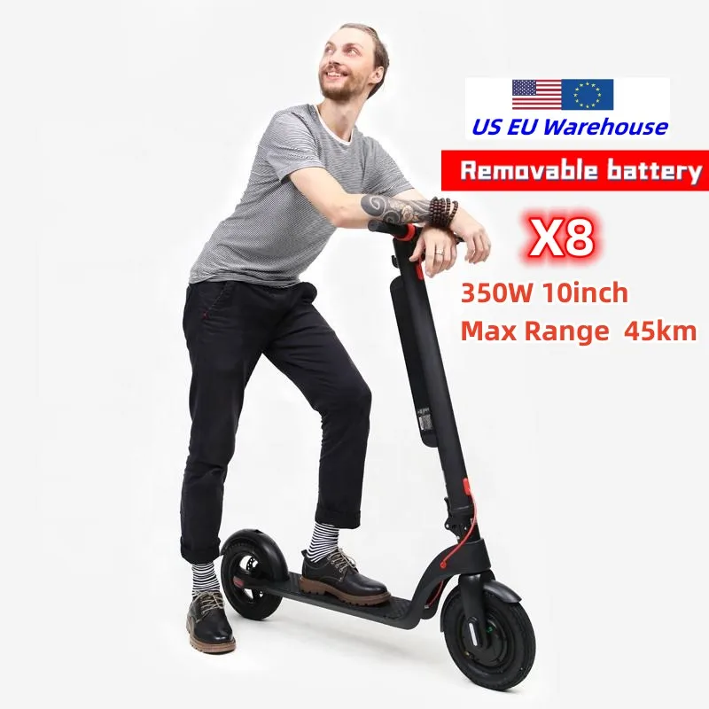 China Factory Wholesale Adult 100 km Fast Speed Electric Scooter X8 Long Range 40KM/H 10 Inch Dubai Electric Scooter