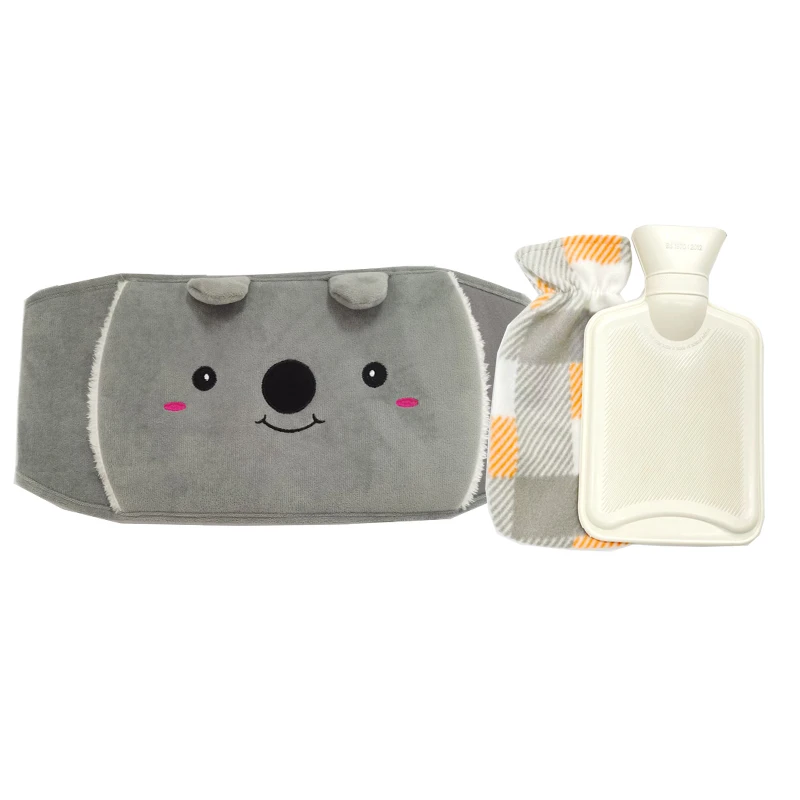 Hot-selling BS hot water bottle with koala waist belt cover and fleece cover for shoulder, waist pain relief