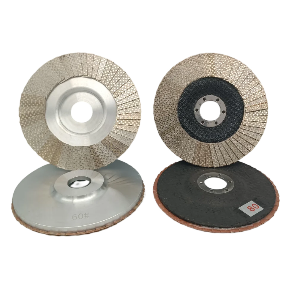 Ready to ship 4inch 5inch polish stone marble granite electroplated diamond flap discs