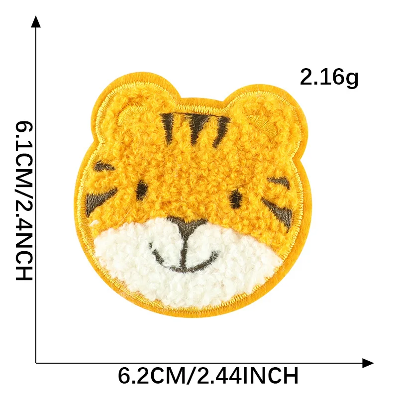 Без клея Симпатичные нашивки в форме динозавра тигра медведя виде животных синели для детской одежды
