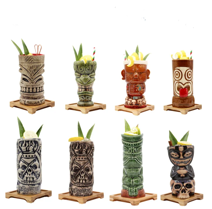  Креативная деревенская керамическая кружка ручной работы tiki размер и форма могут быть изготовлены на