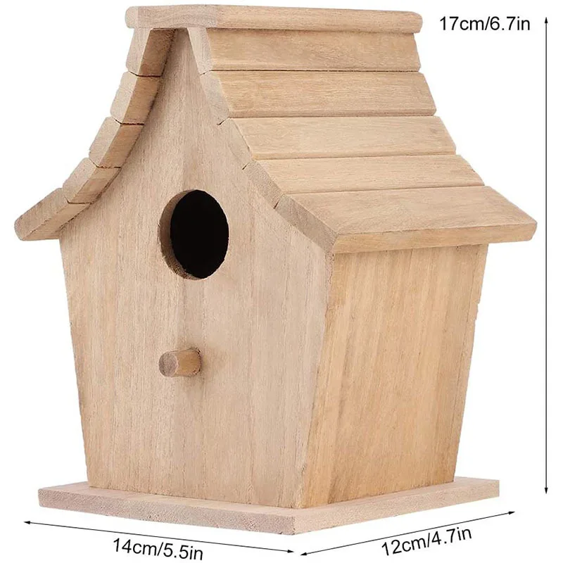 Hanging Birdhouse Outdoor or Indoor Wooden Pet Bird Houses