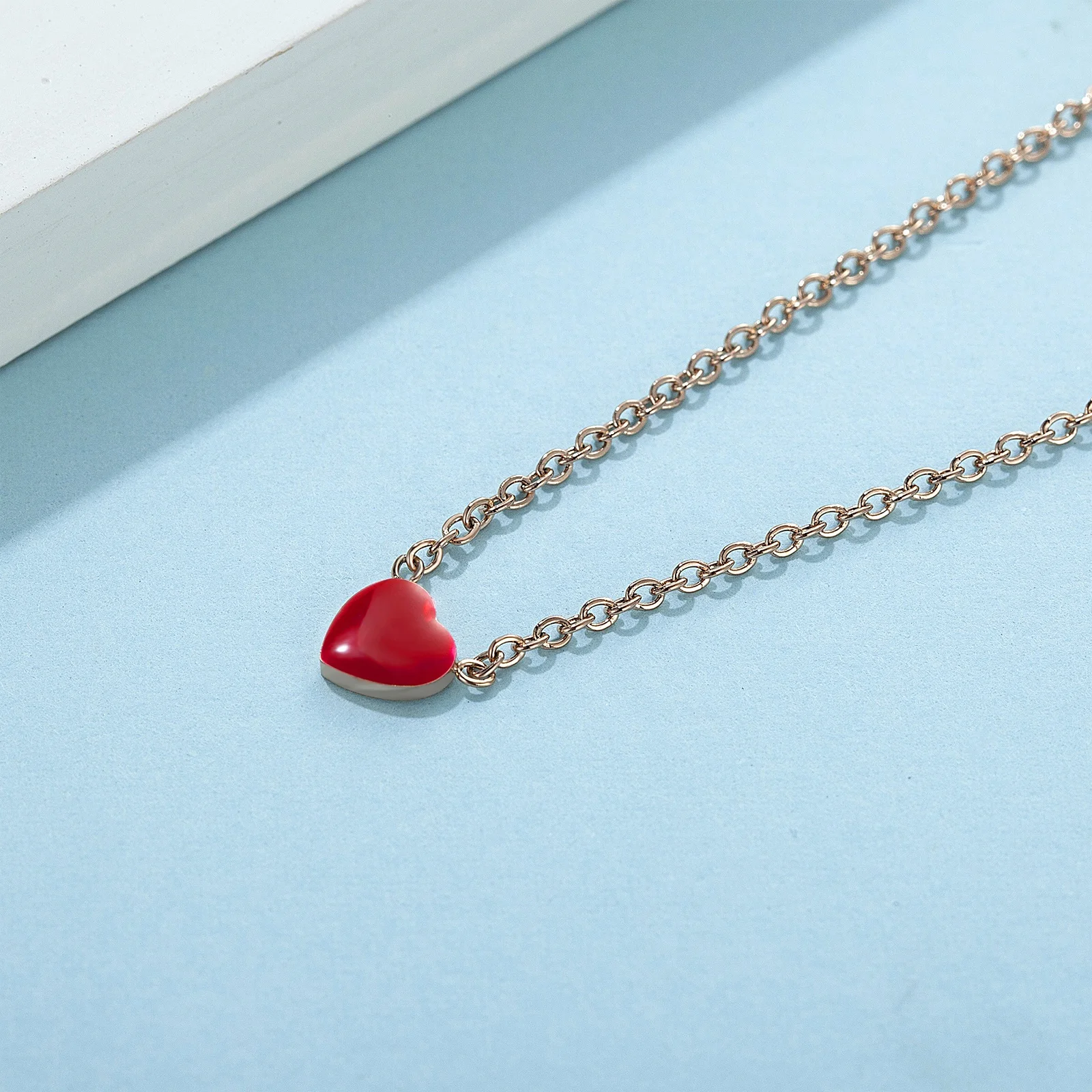 
romantic Heart necklace fashion jewelry Rose Gold necklace 316L Stainless Steel women jewelry 