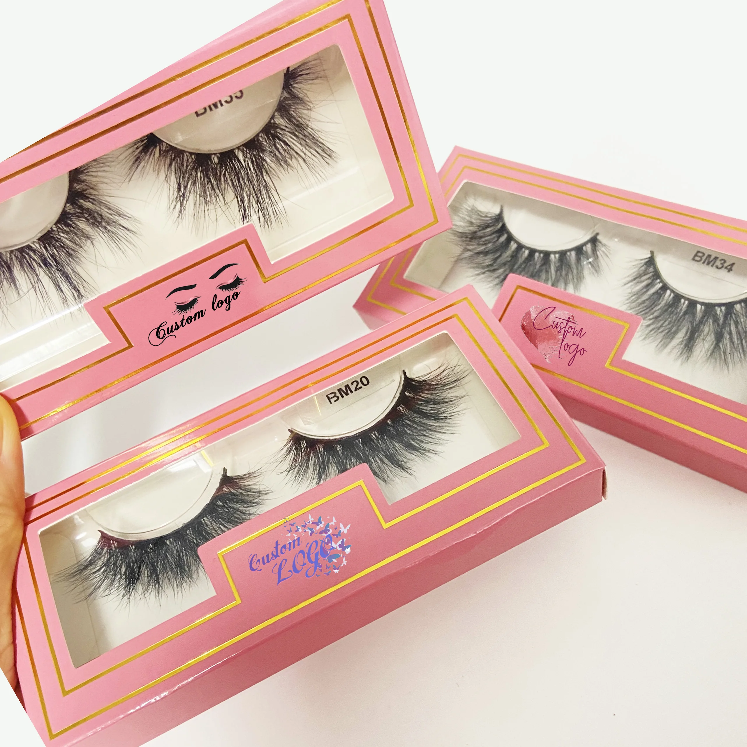 3D real mink eyelash private label full strip short real fur lashes custom packaging real mink eye lash wholesale