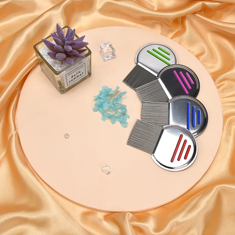 2023 Private Label Cheap Price Stainless Steel Metal Head Pet Hair Lice Comb With Grooves