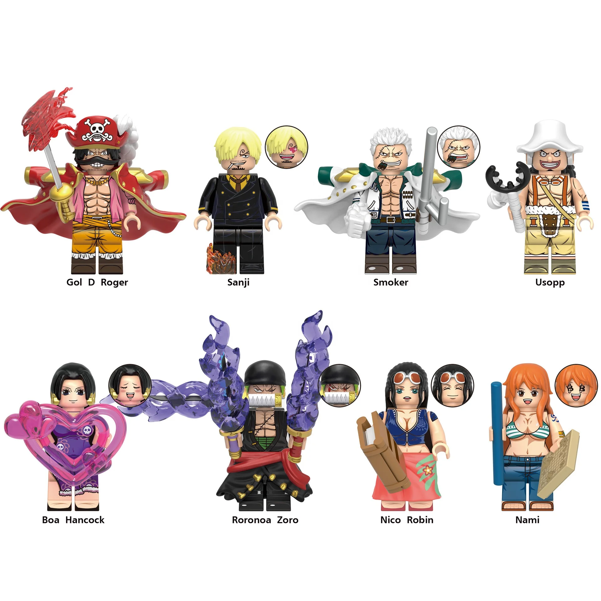 4.5cm Blocks One Pieces Japanese Anime Luffy Sabo Ace Zoro Law Sengoku Mini Figures Model Toys For Kids Juguetes Gift