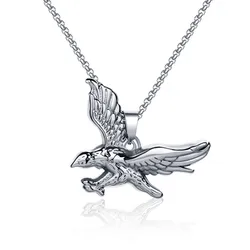 Liuanan New Design Vintage Men Jewelry Stainless Steel Hip Hop Flying Eagle Pendant Accessories Necklace