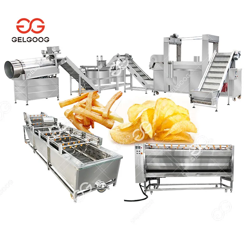 High Quality Factory Fresh Frozen French Fries Making Machines Fully Automatic Potato Chips Production Line Price