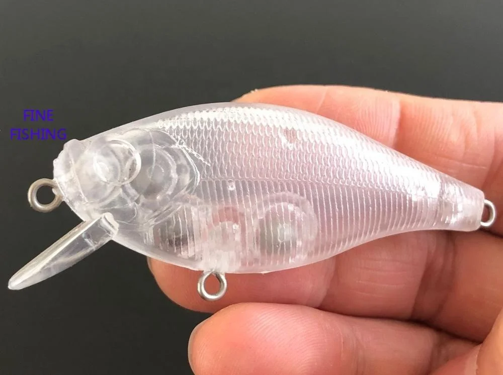 Best selling unpainted fishing  68mm 6.4g blank crankbait lure body 8047# Free Eye
