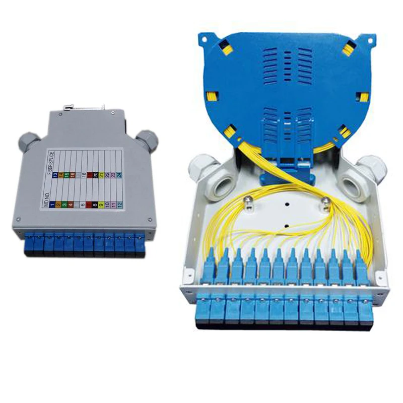 12 cores SC/LC Industrial aluminium Din Rail Mounted Fiber Optical Patch Panel/Splice Box