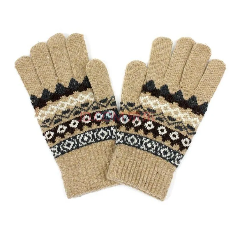 Универсальные вязаные теплые варежки с узором в винтажном стиле Зимние удобные и теплые