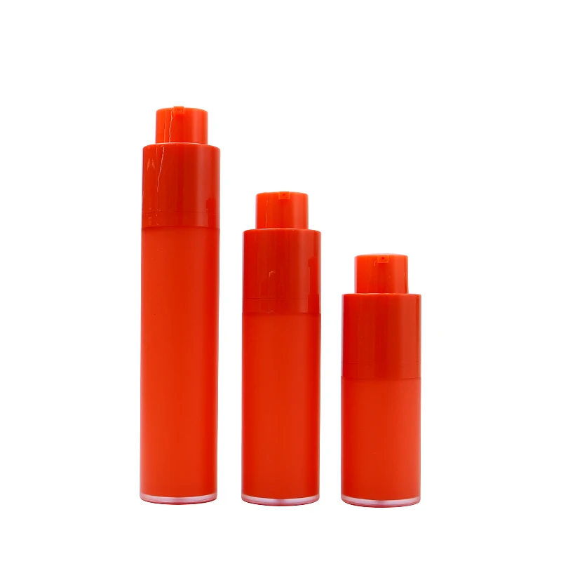 Wholesale Airless Foam Bottles 15ml 30ml 50ml All-red Cosmetic Plastic Airless Pump Bottles Recyclable