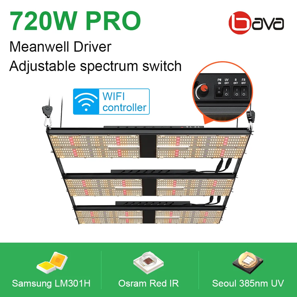 Легкие фитолампы Samsung LM301H Oslon с 4 переключателями 720 Вт 550