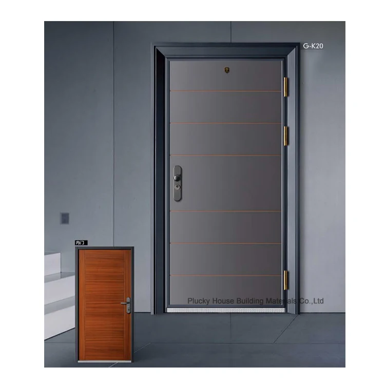 Luxury Design Metal Steel Door Single Double Exterior Front Security Steel Door 
