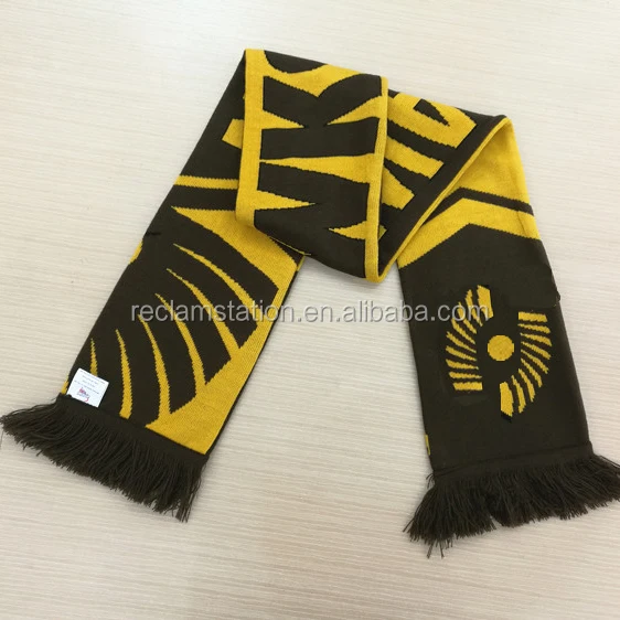 ladies winter  solid multi-colors jacquard woven acrylic knitted soccer club scarfs   for National country flag