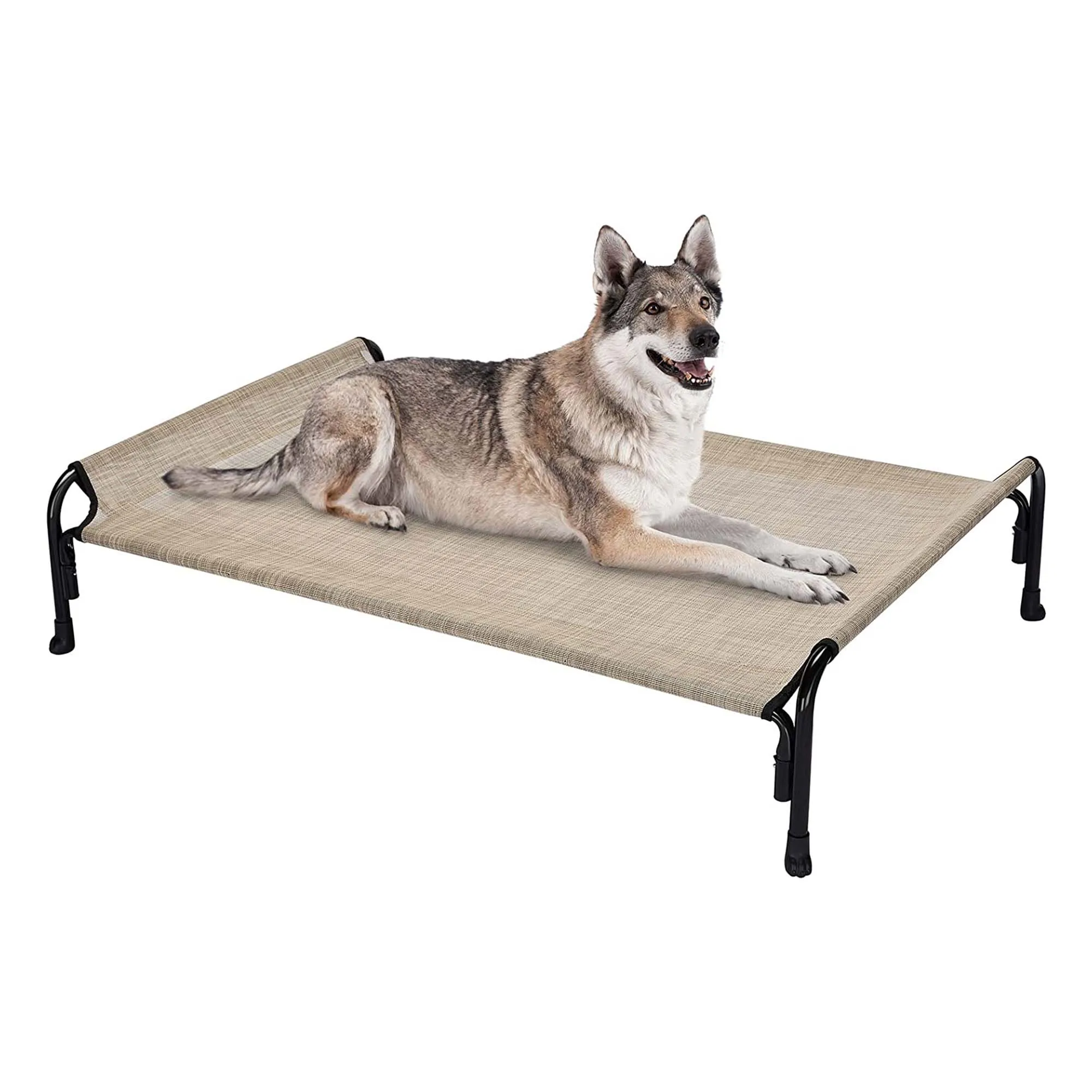 New design outdoor large dog bed pet dogs elevated bed waterproof steel frame raised pet cot bed for summer