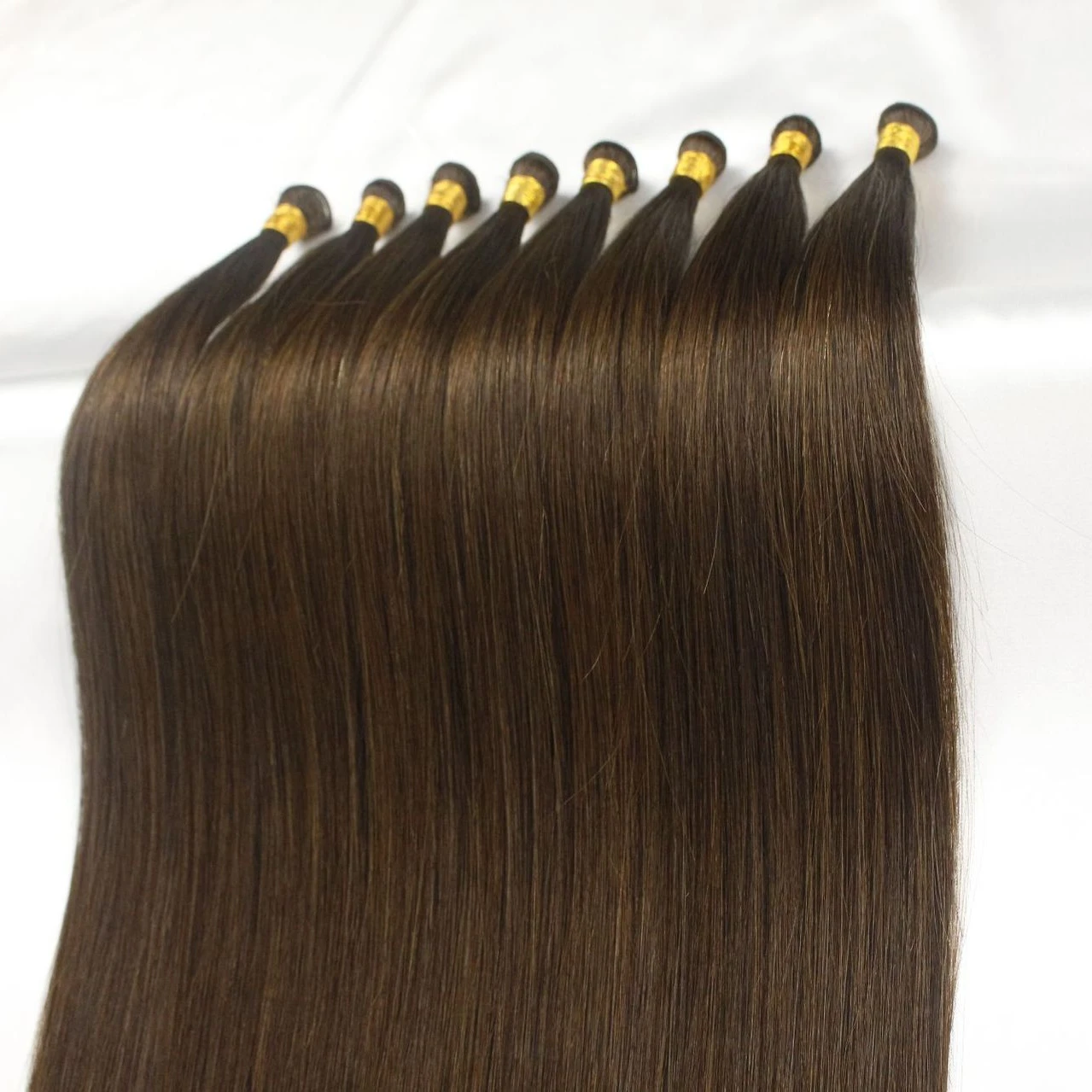Cuticle Aligned 100% Virgin Russian Human Hair Invisible Hand Tied Weft Natural Color Genius Weft Hair Extensions