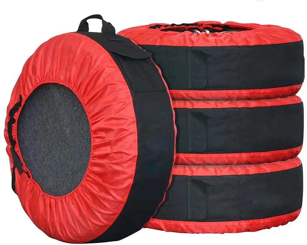 4Pcs Spare Tire Cover Case Polyester Winter and Summer Car Tire Storage Bags Auto Tyre Accessories Vehicle Wheel Protector New
