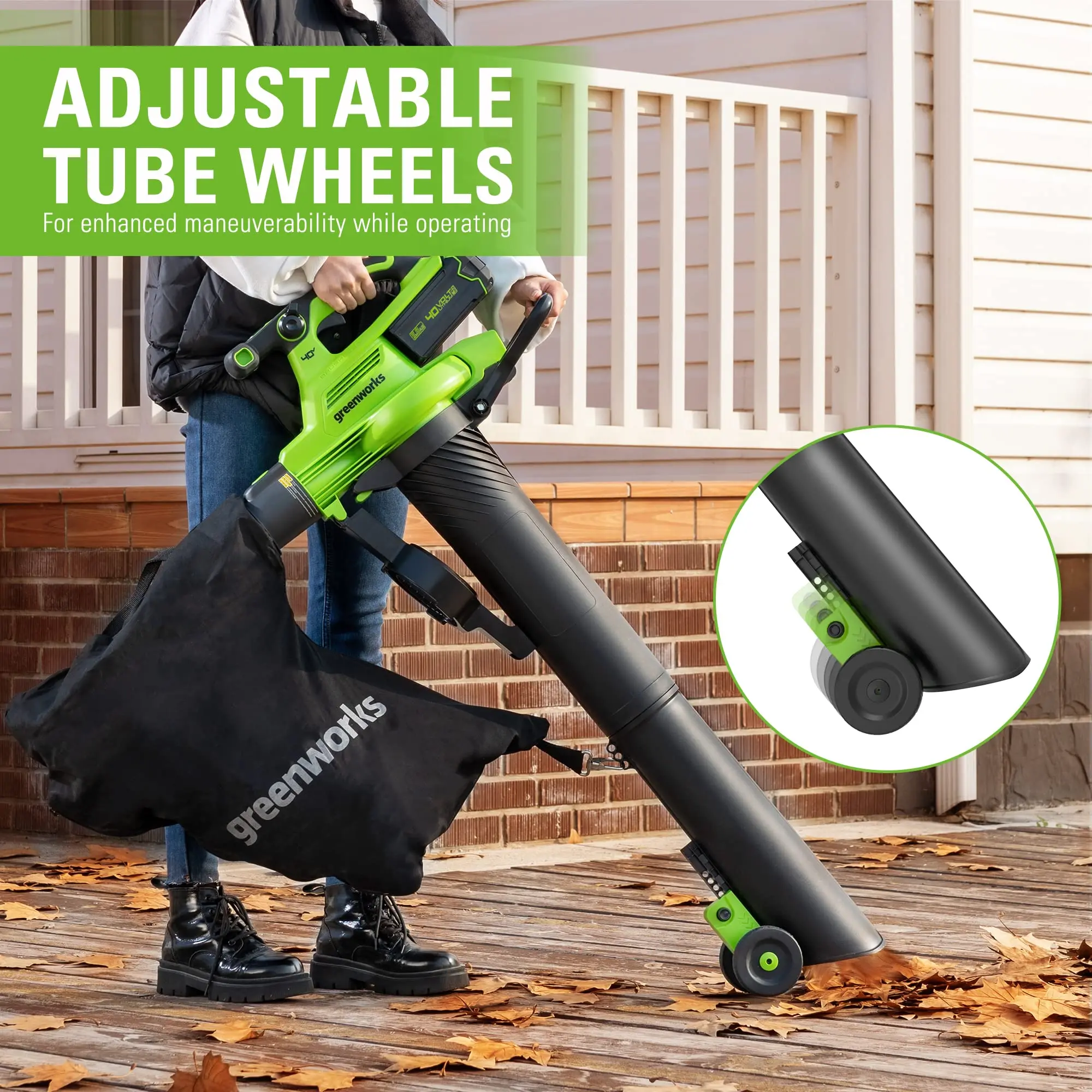 40V 230 MPH 505 CFM Cordless Brushless Leaf Blower/Vacuum with 5.0Ah Battery and Charger