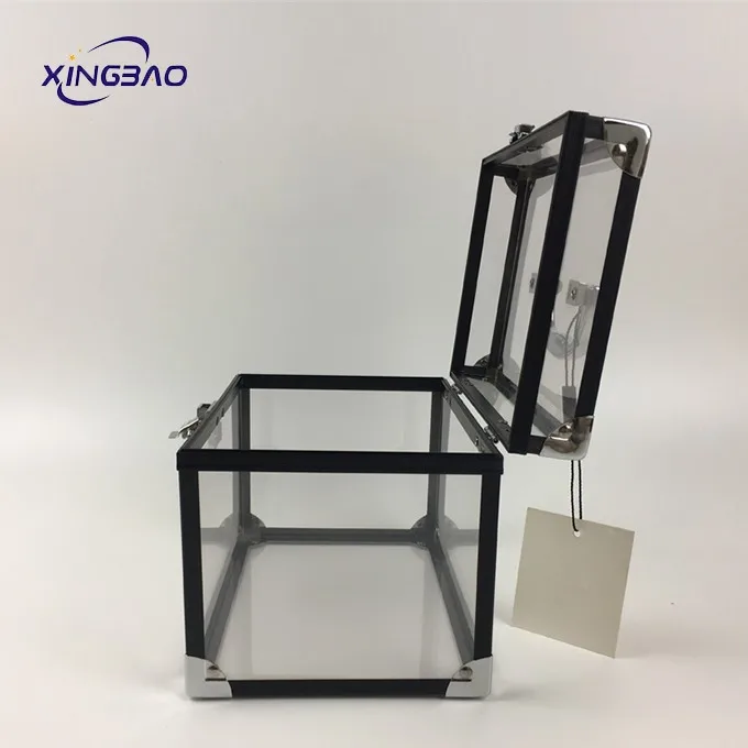 hard Plastic Material and organizador de maquillaje aluminium Cosmetic display Usage  travel Acrylic Clear Cosmetic Case
