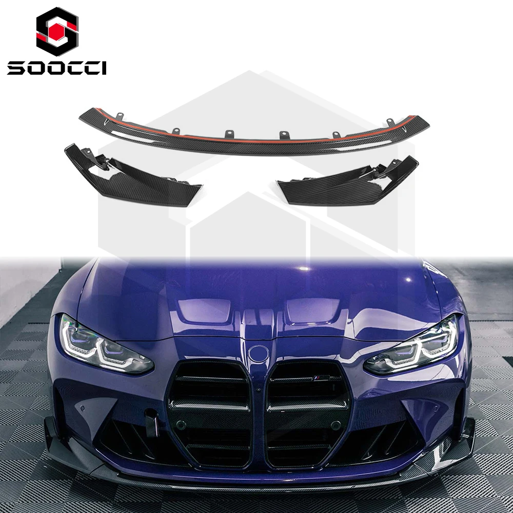 CSL Type Front Lip Dry Carbon Fiber Splitter for BMW M3 G80 M4 G82 G83 Front Bumper Diffuser Spoiler Splitter Body Kit