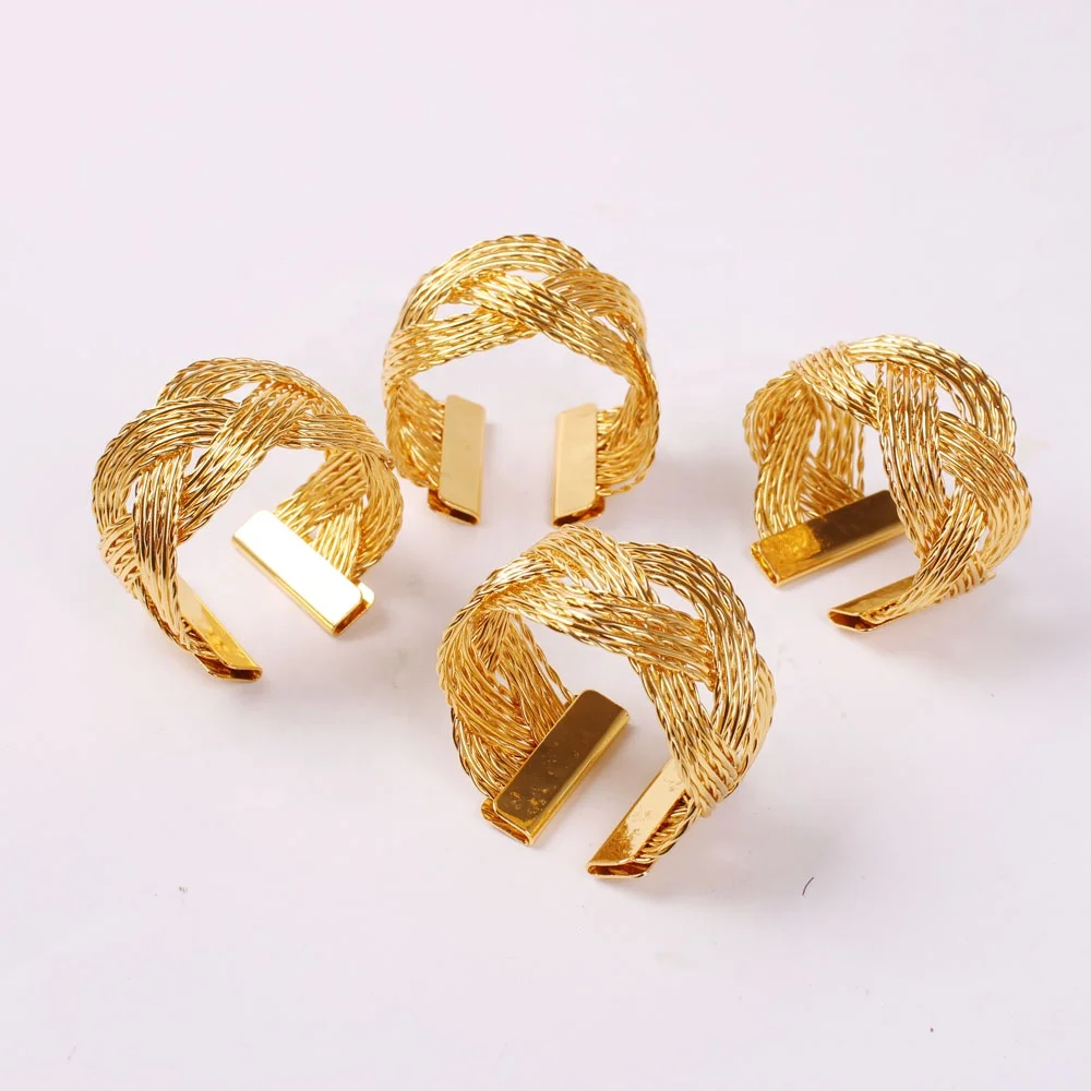 Gold and Silver Metal Wire Napkin rings, Amazon Supplier