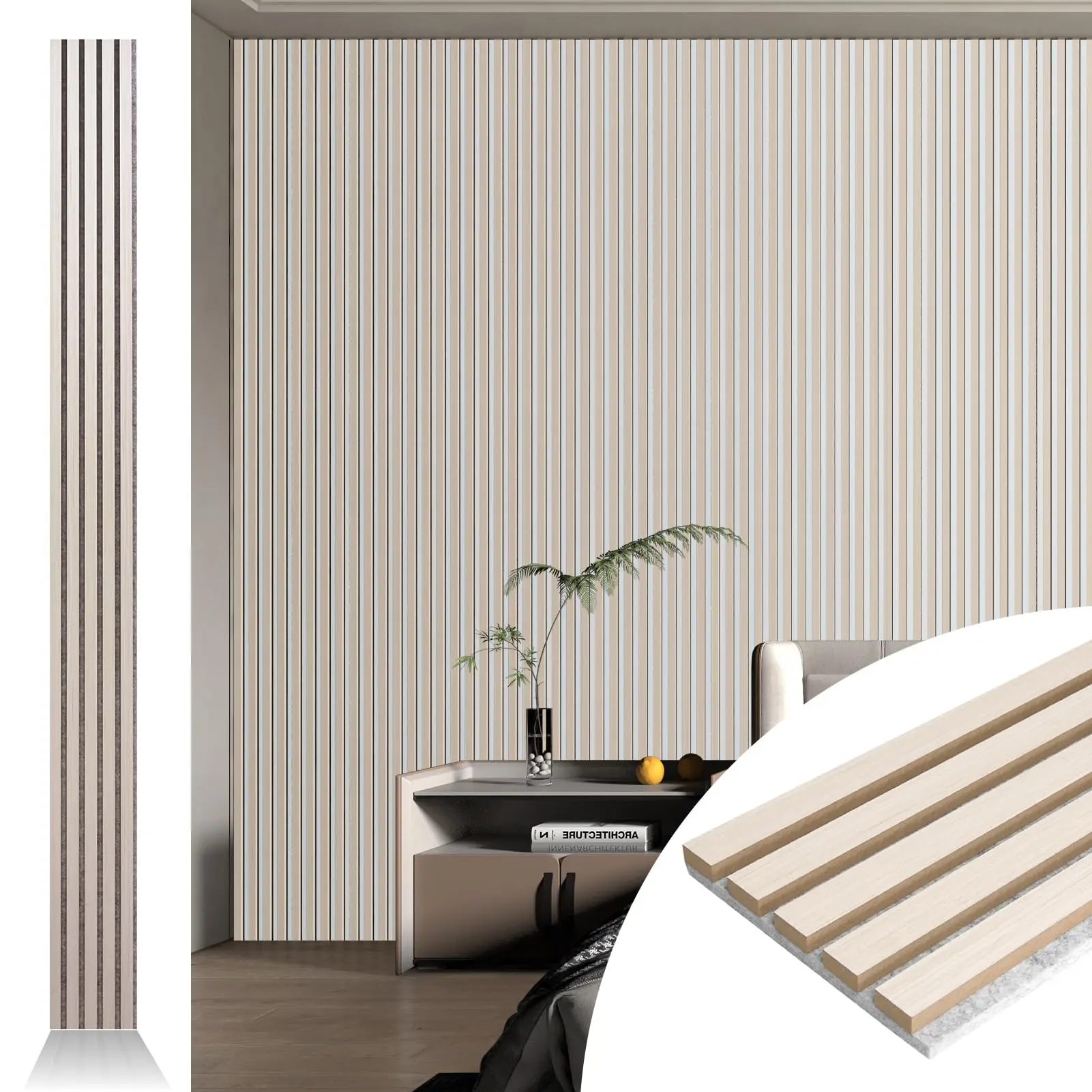 Polyester Mdf Slat Decorative Ceiling Hotel Tv 3D Wall Panels/Boards Wall Cladding Interior Akupanel Wood Acoustic Wall Panels