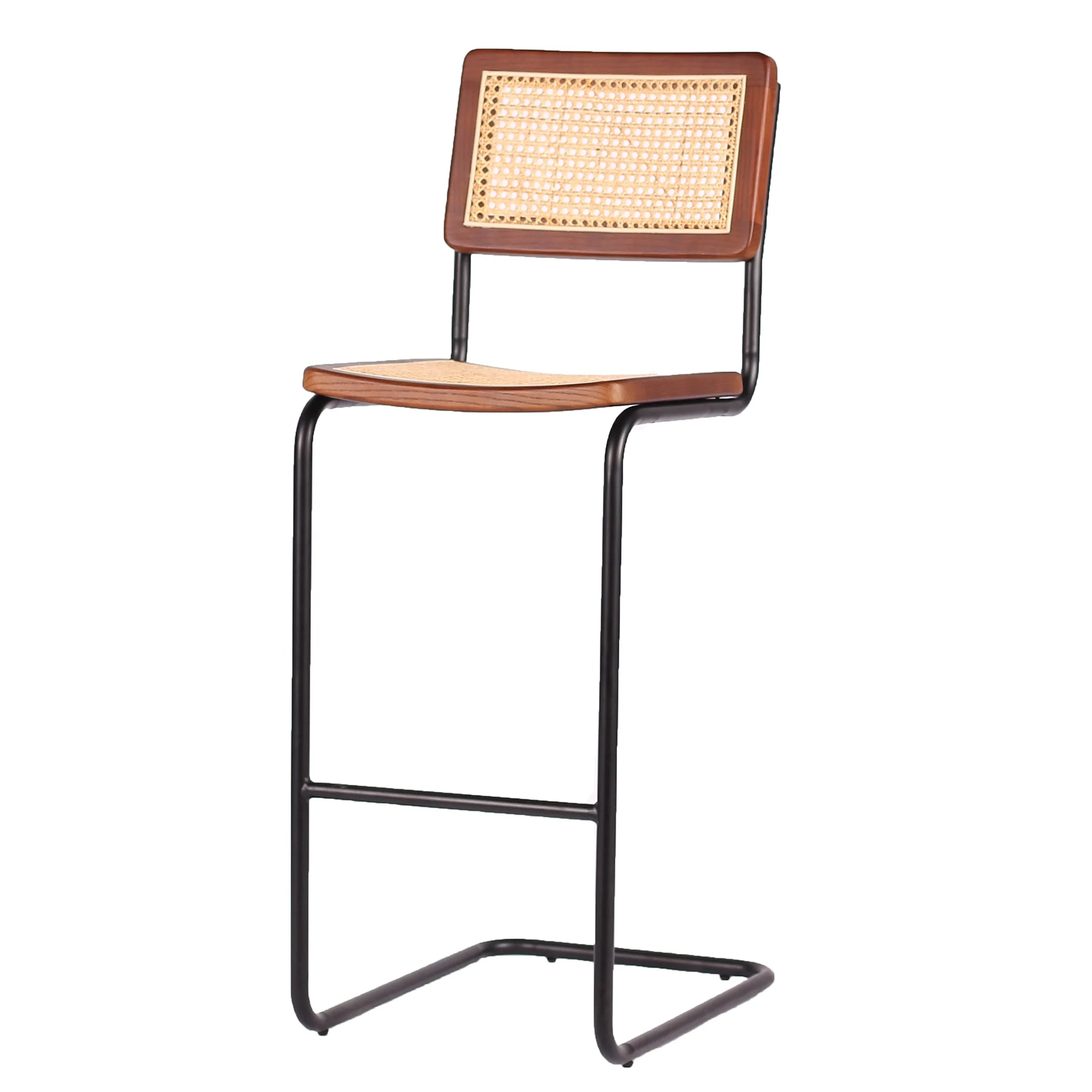 
Wholesale Commercial Bar Upholstery Restaurant Metal Bar Chairs Rattan Metal Bar Stool 
