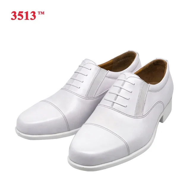 
white genuine leather formal police officers navy shoes men 