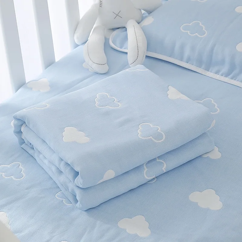  Горячая Распродажа супер мягкая пряжа окрашенная жаккардовая Чистый хлопок 6 слоев детское муслиновое одеяло пеленка для младенцев