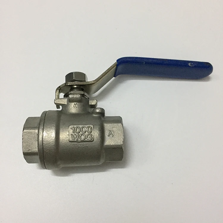 China wholesale 1/2 inch stainless steel SS304  2pc 1000 wog screwed two way npt ball valve handles