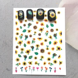 Popular Holographic Flower Nail Art Decals For Girls Women Nail Art Decoration